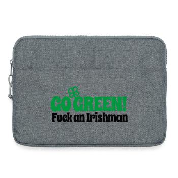 Lustige St Patrick's Day Go green fuck an Irishman - Laptoptasche 15" - Grau meliert - Vorne