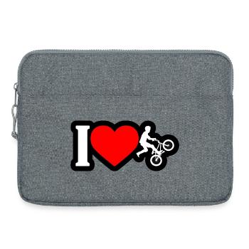 I Heart BMX Rider Tee - Laptoptasche 15" - Grau meliert - Vorne