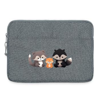 Cute forest animals illustration for kids - Laptop bag 15" - heather grey - Front
