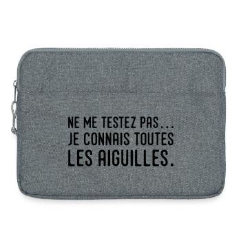Ne me testez pas… je connais toutes les aiguilles - Sacoche pour ordinateur portable 15 pouces - gris chiné - Devant