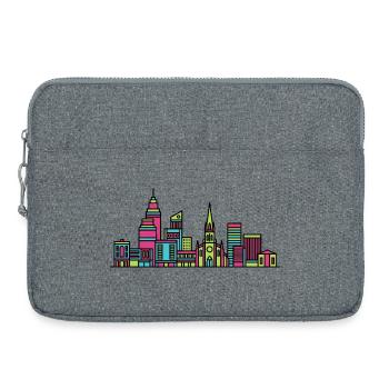 Sheffield City Skyline Rathaus Moderne Linienkunst - Laptoptasche 15" - Grau meliert - Vorne