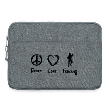Love of fencing - Laptop bag 15" - heather grey - Front
