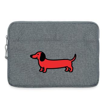 Hunting Dog Dachshund Profile Vector - Laptop bag 15" - heather grey - Front