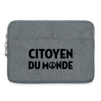 revolution / paix / peuple / voyage / écolo / - Sacoche pour ordinateur portable 15 pouces - gris chiné - Devant