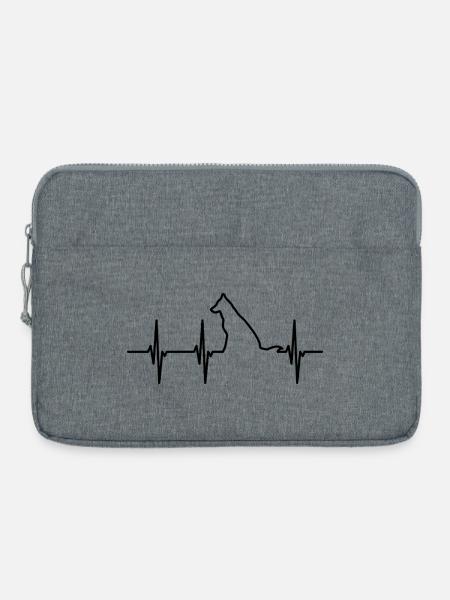 Hunde EKG Herschlag - Laptoptasche 15" - Grau meliert