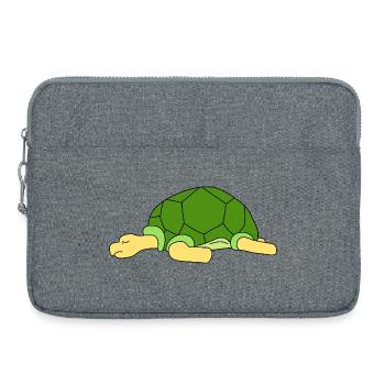 Cute Lazy Turtle Sleeping Funny Reptile Pet Owner - Laptop bag 15" - heather grey - Front