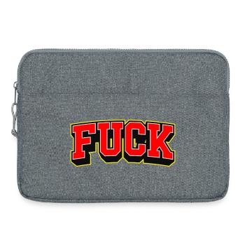 Mot F : Logo de style sportif - Sacoche pour ordinateur portable 15 pouces - gris chiné - Devant