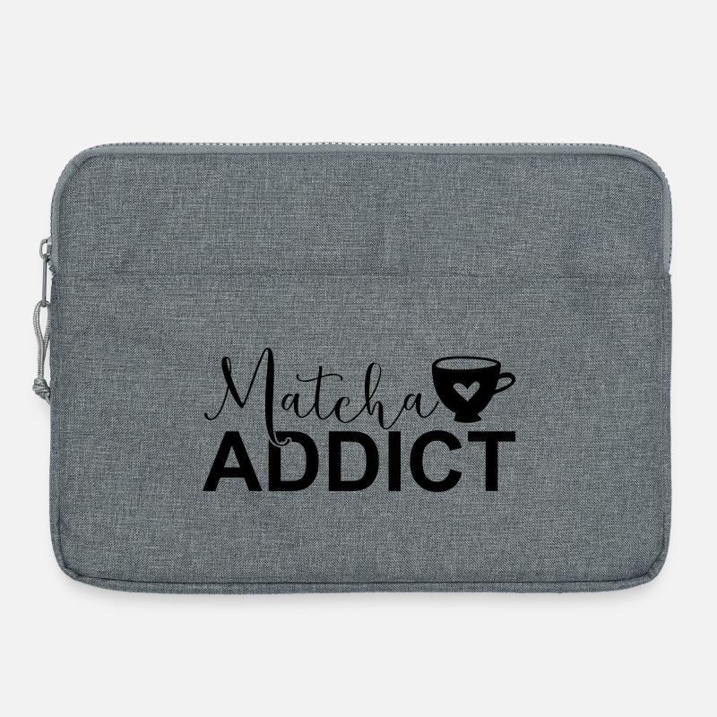 Matcha Addict SVG – Matcha Lover Design - Laptoptasche 15" - Grau meliert