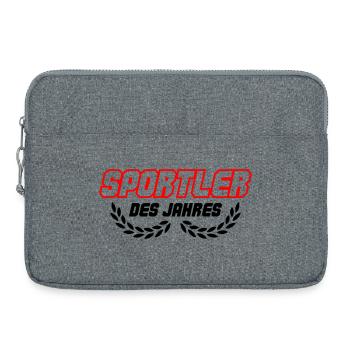 Sportsman lettering in red outline - Laptop bag 15" - heather grey - Front