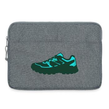 Basket sportive Flat Icon - Sacoche pour ordinateur portable 15 pouces - gris chiné - Devant