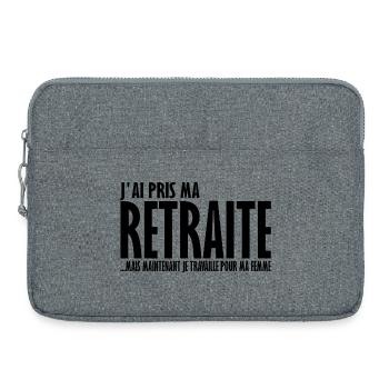 J'ai pris ma retraite - Sacoche pour ordinateur portable 15 pouces - gris chiné - Devant