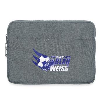Blau & Weiss ein Leben Lang Geschenkidee - Laptoptasche 15" - Grau meliert - Vorne
