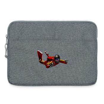Parachutiste rouge en saut - Sacoche pour ordinateur portable 15 pouces - gris chiné - Devant