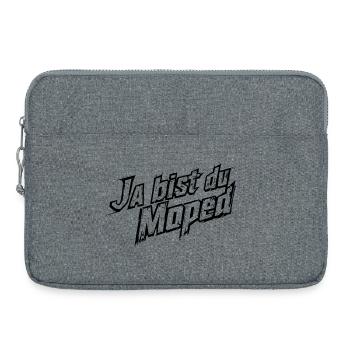 "Ja bist du Moped" Schriftzug Schwarz - Laptoptasche 15" - Grau meliert - Vorne