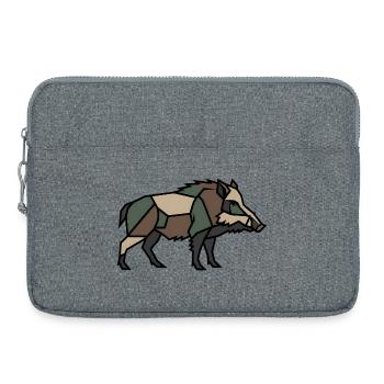 Geometric Boar Low Poly - Laptop bag 15" - heather grey - Front
