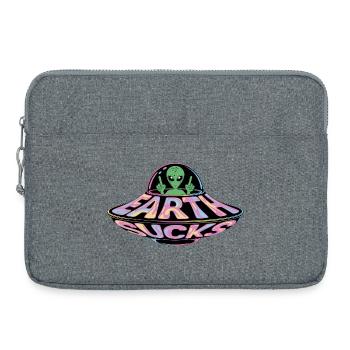 Neon UFO Earth Sucks Alien, Erde - Laptop bag 15" - heather grey - Front