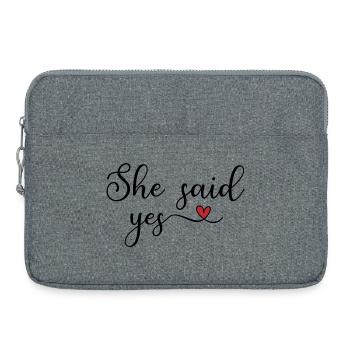 sie hat ja gesagt - Laptoptasche 15" - Grau meliert - Vorne