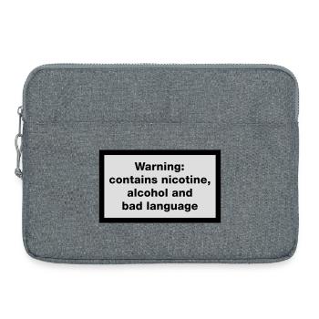 Avertissement: contient, la nicotine, l'alcool et - Sacoche pour ordinateur portable 15 pouces - gris chiné - Devant