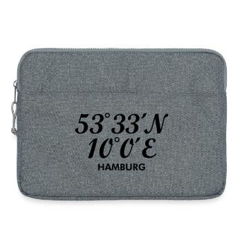 Hamburger Koordinaten von Hamburg - Laptoptasche 15" - Grau meliert - Vorne