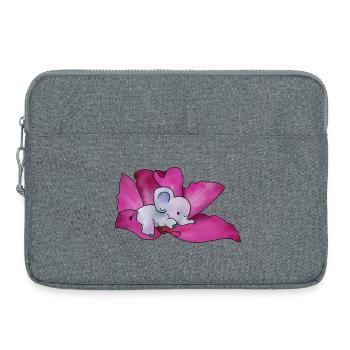Elephant in blossom - Laptop bag 15" - heather grey - Front