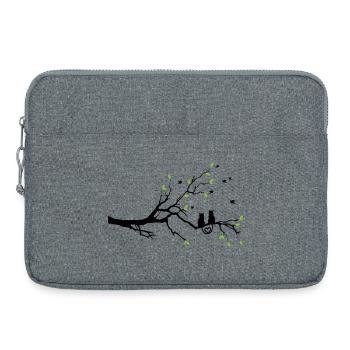 Nocturnal green-leaved twig - Laptop bag 15" - heather grey - Front