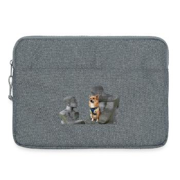 Mon chien est mon héros à travers - Sacoche pour ordinateur portable 15 pouces - gris chiné - Devant