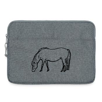 Cheval noir - Sacoche pour ordinateur portable 15 pouces - gris chiné - Devant