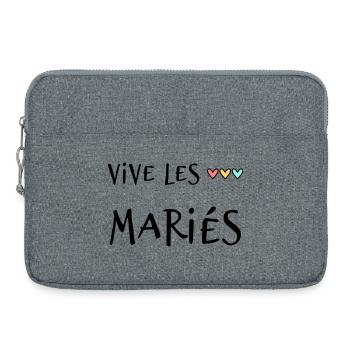 JUST MARRIED. EVJF. SAINT VALENTIN. COUPLE - Sacoche pour ordinateur portable 15 pouces - gris chiné - Devant