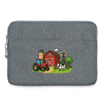 Paysage de ferme rurale - Sacoche pour ordinateur portable 15 pouces - gris chiné - Devant