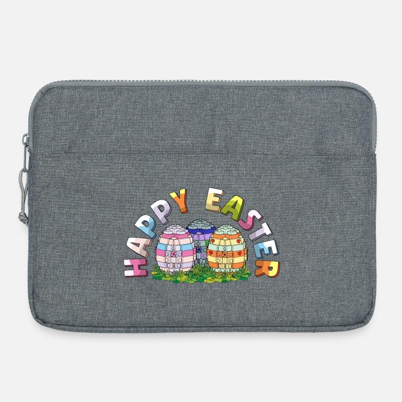 Happy Easter Brick Builder Easter Eggs Bricks - Laptop bag 15" - heather grey