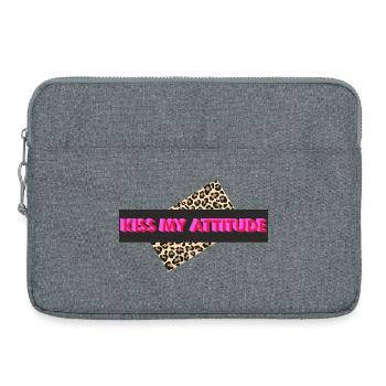 Embrasse-moi l’attitude - Sacoche pour ordinateur portable 15 pouces - gris chiné - Devant