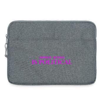 Inner work is politicsl - neon - Laptop bag 15" - heather grey - Front
