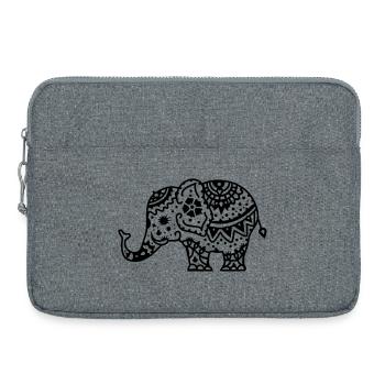 Decorated Indian elephant - Laptop bag 15" - heather grey - Front