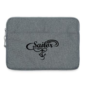 Sailor Waves Anchor Sail Sailing - Laptop bag 15" - heather grey - Front