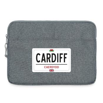 Panneau de la ville de Cardiff - Sacoche pour ordinateur portable 15 pouces - gris chiné - Devant