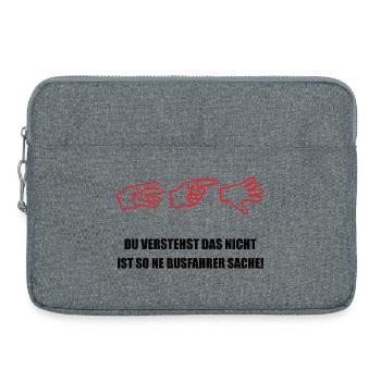 415 Busfahrer Syndrom - Lustiger Gruß für Fahrer - Laptoptasche 15" - Grau meliert - Vorne