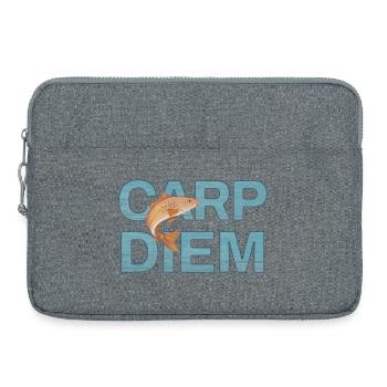 Carp Diem – Blague amusante sur les pères pêcheurs - Sacoche pour ordinateur portable 15 pouces - gris chiné - Devant