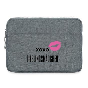 Kiss Me – Conception de lèvres romantiques xoxo - Sacoche pour ordinateur portable 15 pouces - gris chiné - Devant