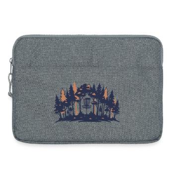 Scène de disc golf Silhouette du panier forestier - Sacoche pour ordinateur portable 15 pouces - gris chiné - Devant