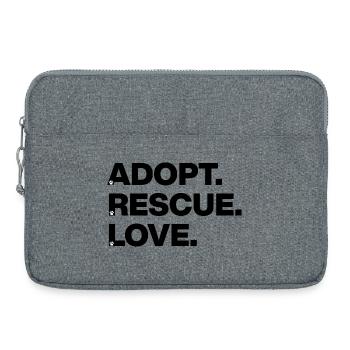 ADOPT SAVE LOVE ANIMAL LOVE PET ADOPTION - Laptop bag 15" - heather grey - Front