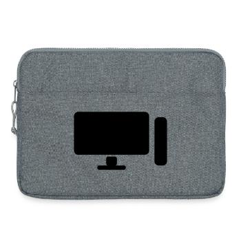 Minimal PC Setup Icon – Gamer Design - Laptoptasche 15" - Grau meliert - Vorne