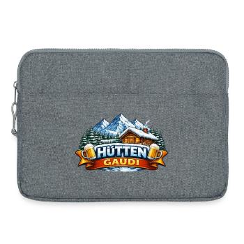 Hüttengaudi Holzhaus Winterland - Laptoptasche 15" - Grau meliert - Vorne