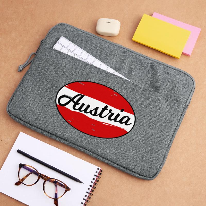 Austria Script Logo on Red Laptop bag 15"