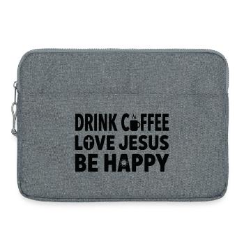  Drink Coffee Love Jesus Be Happy - Christian - Laptoptasche 15" - Grau meliert - Vorne