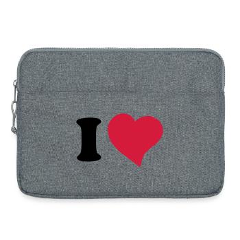 I love ... - Laptop bag 15" - heather grey - Front