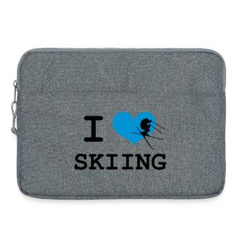 I Love Skiing - Sacoche pour ordinateur portable 15 pouces - gris chiné - Devant