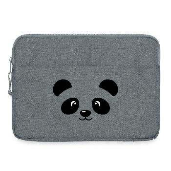 Panda | Big Face Kostüm Karneval Verkleidung - Laptoptasche 15" - Grau meliert - Vorne