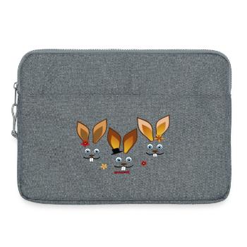 Fröhliche Osterhasen - Laptoptasche 15" - Grau meliert - Vorne
