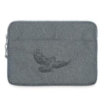 Common buzzard, bird of prey drawn (stylized) - Laptop bag 15" - heather grey - Front