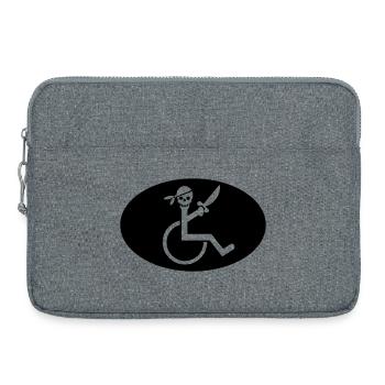 Rollstuhl-Pirat # - Laptoptasche 15" - Grau meliert - Vorne